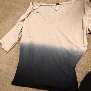 We The Free Gradient Long Sleeve Top - Gray and Blue